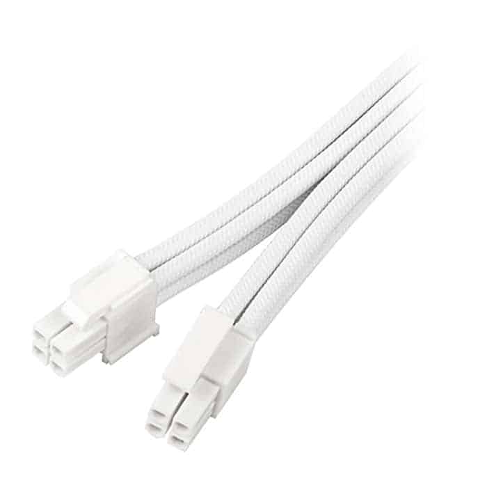 (image for) SilverStone PP07E 8 Pin (4+4) White PSU Extension Cable